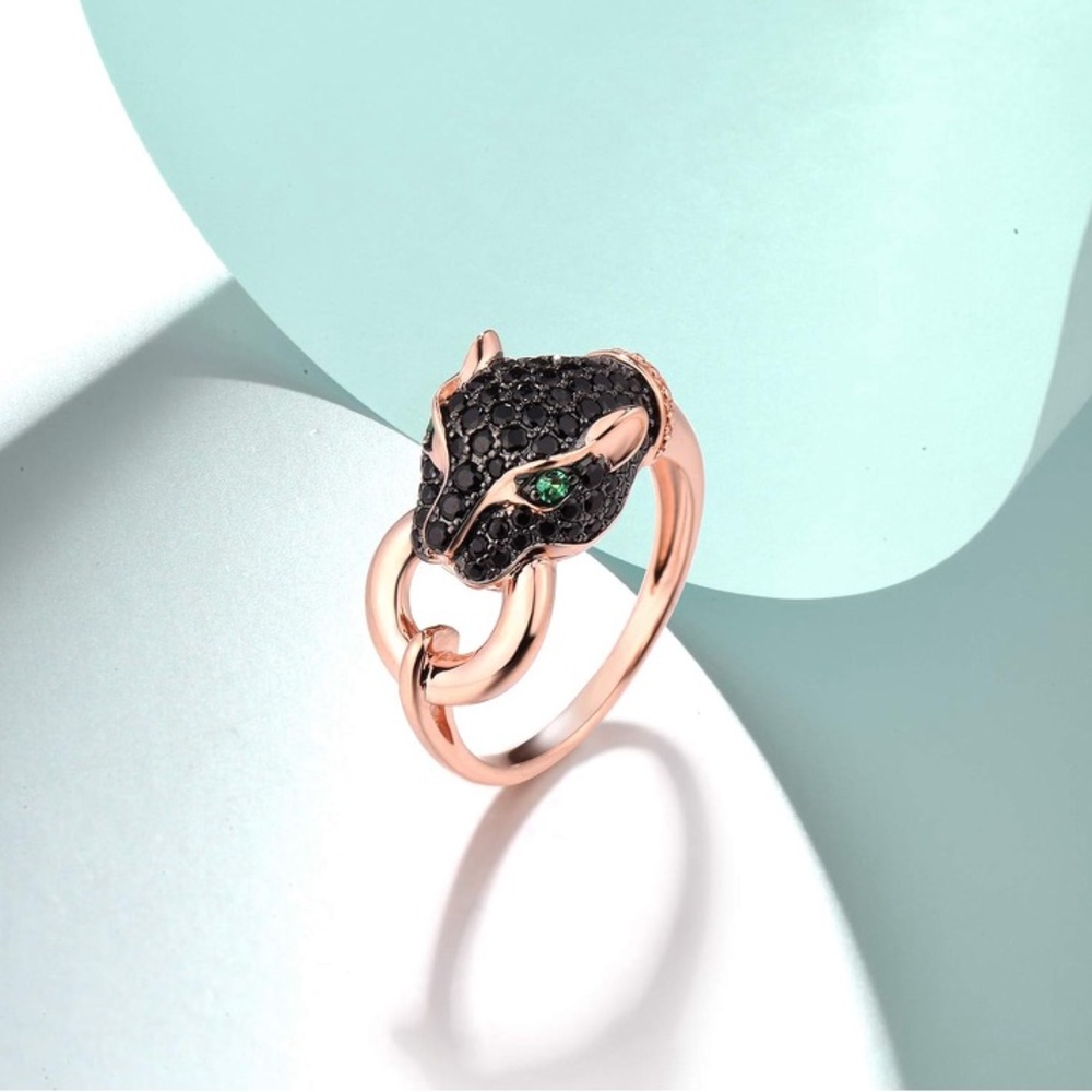 925 Sterling Silver Cubic Zirconia Panther Ring - Picture 3 of 9